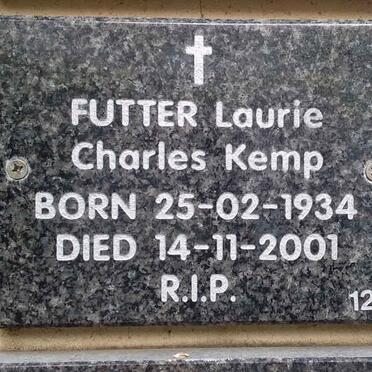 FUTTER Laurie Charles Kemp 1934-2001