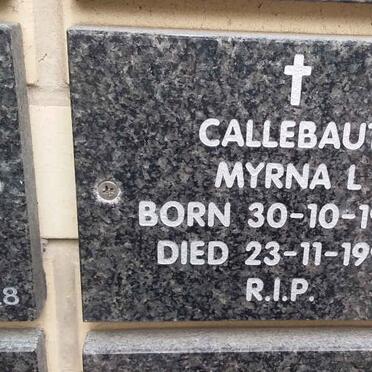 CALLEBAUT Myrna L. 1944-1998