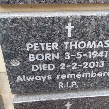 PETER Thomas 1941-2013