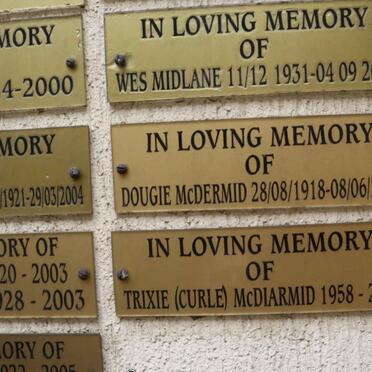 MIDLANE Wes 1931-2004 :: McDIARMID Trixie 1958-2005 :: McDERMID Dougie 1918-2005