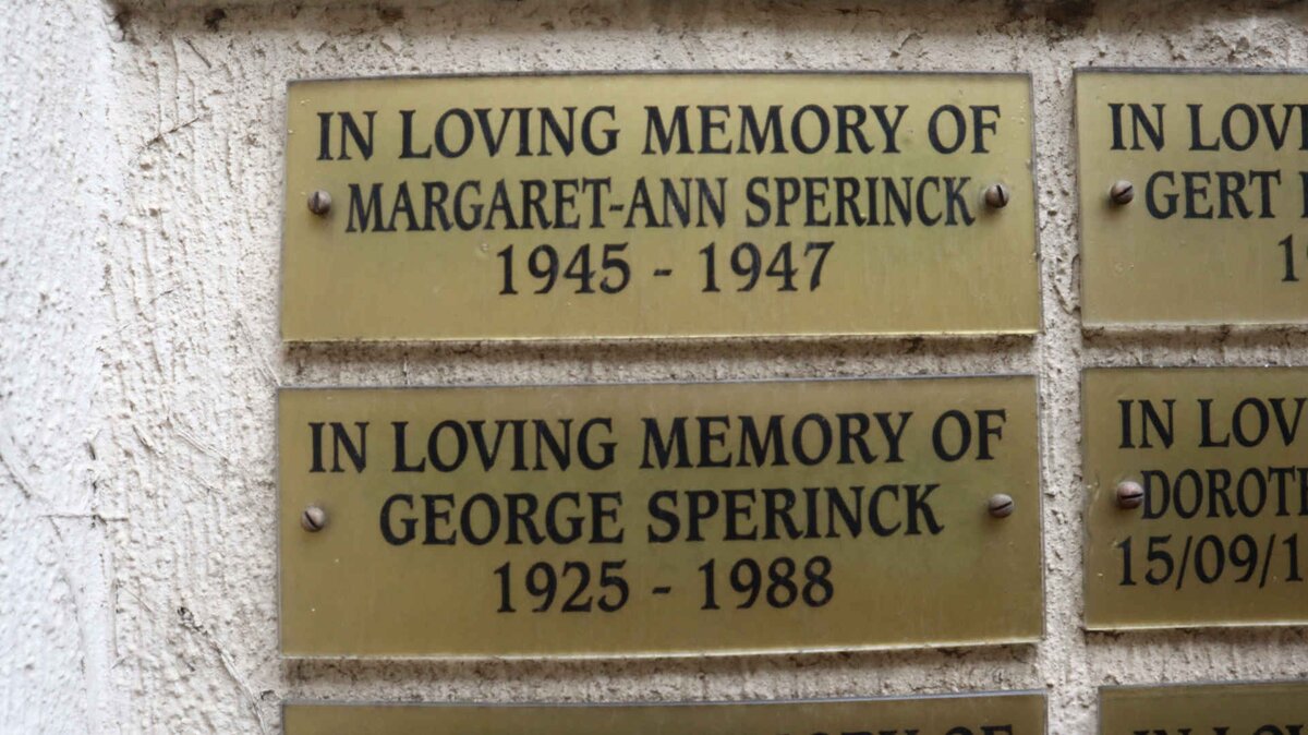 SPERINCK George 1925-1988 :: SPERINCK Margaret-Ann 1945-1947