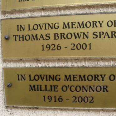 SPARG Thomas Brown 1926-2001 :: O'CONNOR Millie 1916-2002