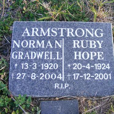 ARMSTRONG Norman Gradwell 1920-2004 &amp; Ruby Hope 1924-2001
