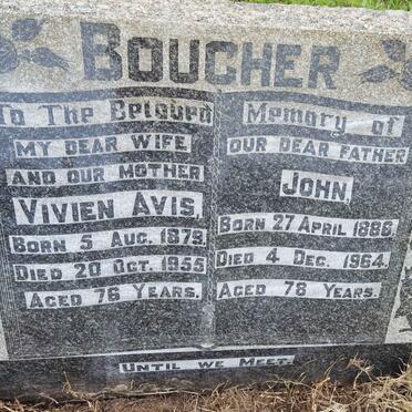 BOUCHER John 1886-1964 & Vivien Avis 1879-1955