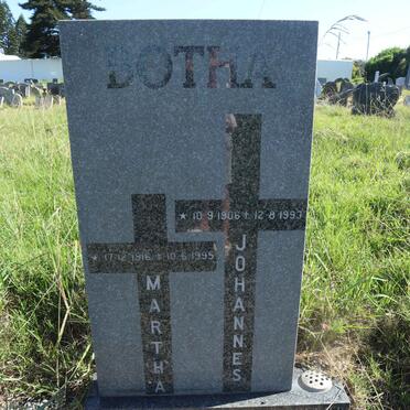BOTHA Johannes 1906-1993 &amp; Martha 1916-1995