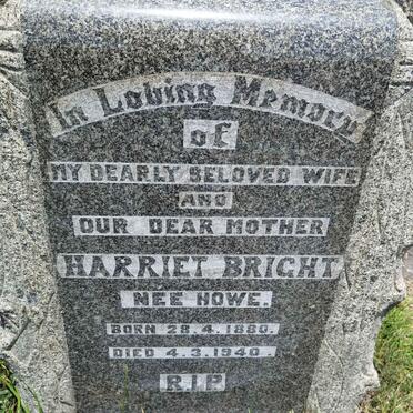 BRIGHT Harriet nee HOWE 1880-1940