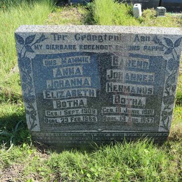 BOTHA Barend Johannes Hermanus 1901-1957 &amp; Anna Johanna Elizabeth 1908-1969