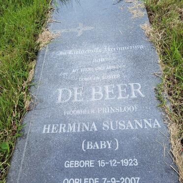 BEER Hermina Susanna, de nee PRINSLOO 1923-2007