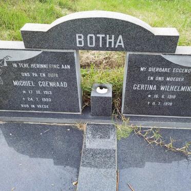BOTHA Michiel Coenraad 1913-1993 &amp; Gertina Wilhelmina 1918-1978