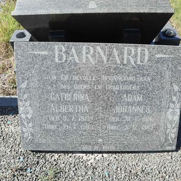 BARNARD Adam Johannes 1914-1983 &amp; Catherina Albertha 1919-1983