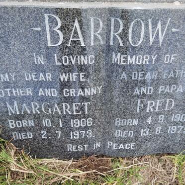 BARROW Fred 1905-1979 &amp; Margaret 1906-1973