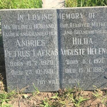 BOTHA Andries Petrus Lafras 1920-1981 &amp; Hilda Auguste Helena MAURER 1921-1985
