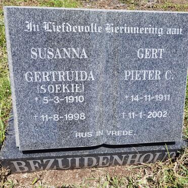 BEZUIDENHOUT Gert Pieter C. 1911-2002 &amp; Susanna Gertruida 1910-1998