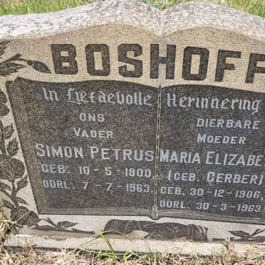BOSHOFF Simon Petrus 1900-1963 &amp; Maria Elizabeth GERBER 1906-1963