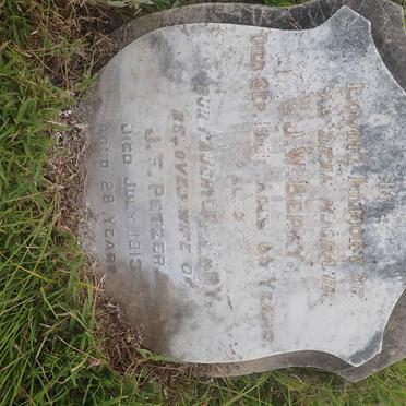 BERRY J.W. -1921 :: PETZER Mary -1919