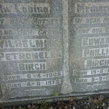 BIRCH Edward Phillip 1895-1949 &amp; Wilhelmina Petronella 1905-1973
