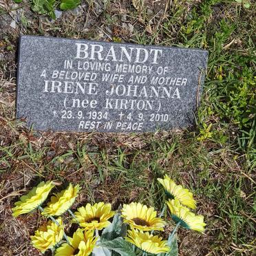 BRANDT Irene Johanna nee KIRTON 1934-2010