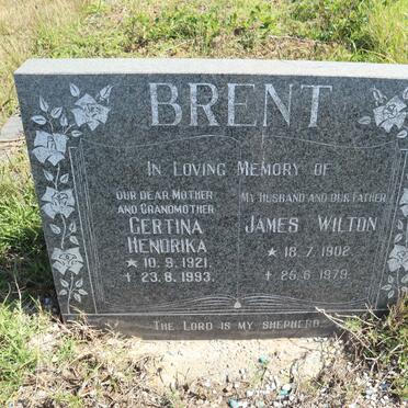 BRENT James Wilton 1902-1979 &amp; Gertina Hendrika 1921-1993