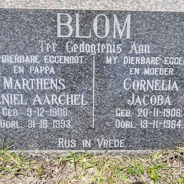 BLOM Marthens Daniel Aarchel 1906-1993 &amp; Cornelia Jacoba 1906-1964