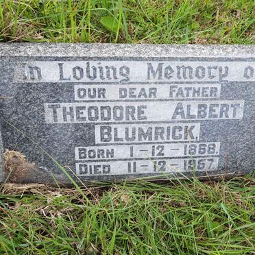 BLUMRICK Theodore Albert 1868-1957