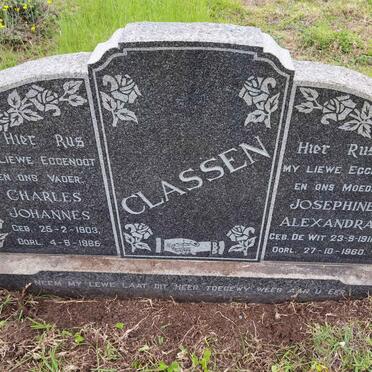 CLASSEN Charles Johannes 1903-1965 & Josephine Alexandra 1911-1960
