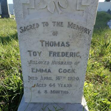 COCK Thomas Toy Frederic -1920 &amp; Emma 1885-1943