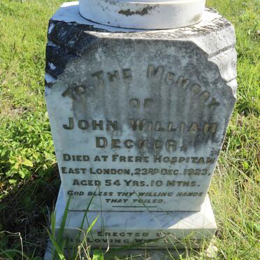 DECKER John William -1923