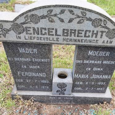 ENGELBRECHT Ferdinand 1883-1976 &amp; Maria Johanna 1893-1987