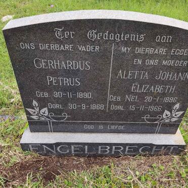 ENGELBRECHT Gerhardus Petrus 1890-1968 &amp; Aletta Johanna Elizabeth NEL 1896-1966
