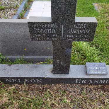 ERASMUS Josephine Dorothy nee NELSON 1955-1993 :: ERASMUS Gert Jacobus 1973-1993 :: ERASMUS Hein 1975-2004