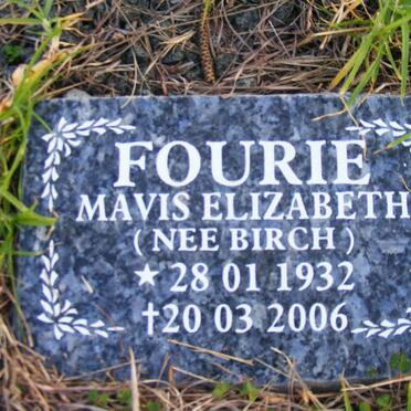 FOURIE Mavis Elizabeth nee BIRCH 1932-2006