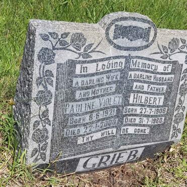 GRIEB Hilbert 1908-1960 & Pauline Violet 1921-2000