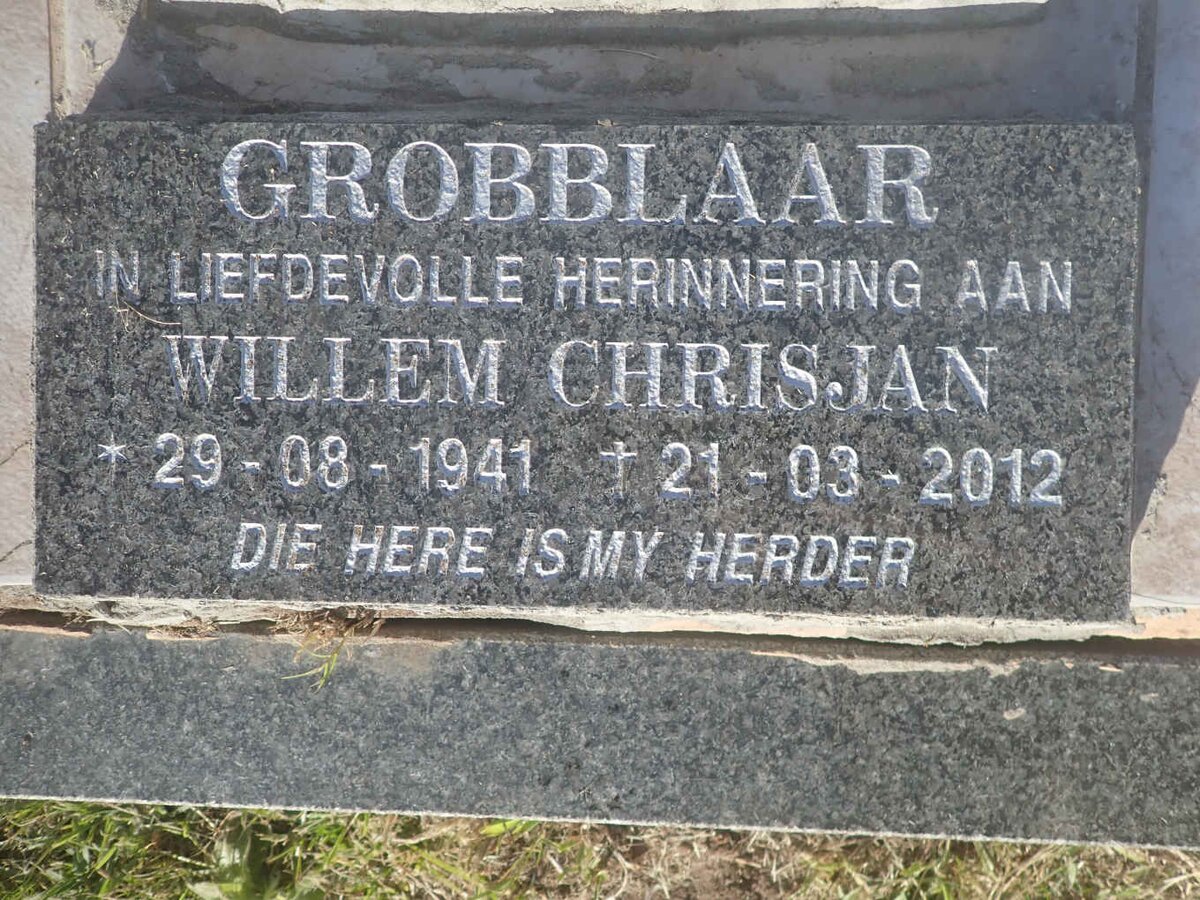 GROBBLAAR Willem Chrisjan 1941-2012