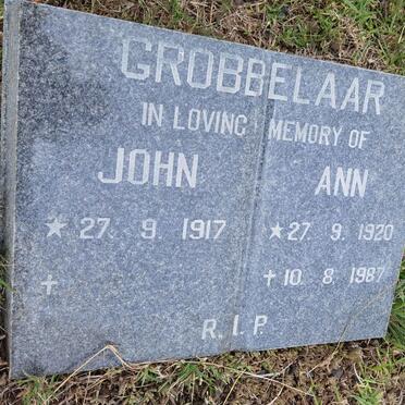 GROBBELAAR John 1917-2000 &amp; Ann Getruida Katrina NEL 1920-1987