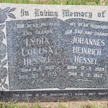 HESSEL Johannes Heinrich 1889-1962 & Lydia Louisa 1893-1973
