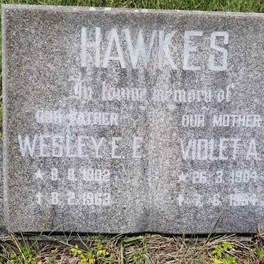 HAWKES Wesley E.E. 1902-1963 &amp; Violet A. 1904-1964