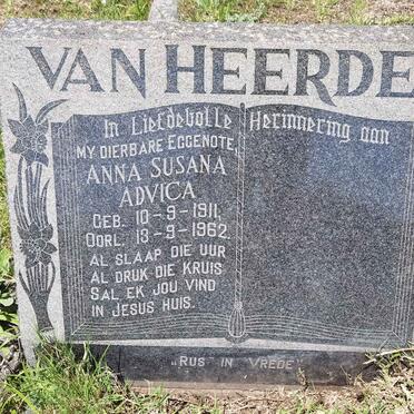 HEERDEN Anna Susana Advica, van 1911-1962
