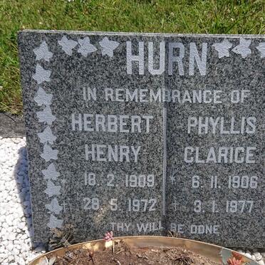 HURN Herbert Henry 1909-1972 &amp; Phyllis Clarice 1906-1977