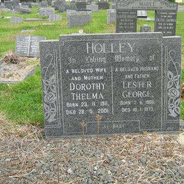 HOLLEY Lester George 1905-1973 &amp; Dorothy Thelma 1911-2001