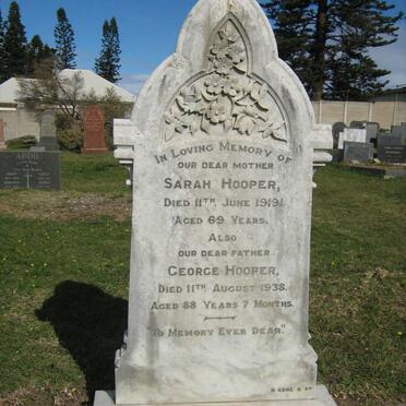 HOOPER George -1938 &amp; Sarah -1919