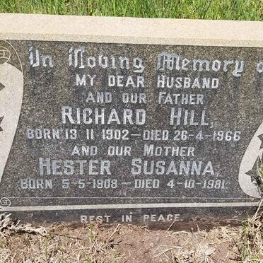 HILL Richard 1902-1966 &amp; Hester Susanna 1908-1981
