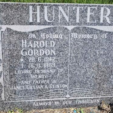 HUNTER Harold Gordon 1942-1989