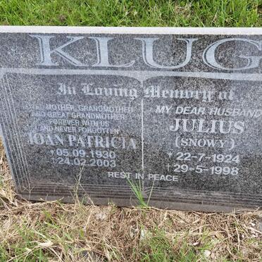 KLUG Julius 1924-1998 &amp; Joan Patricia 1930-2003