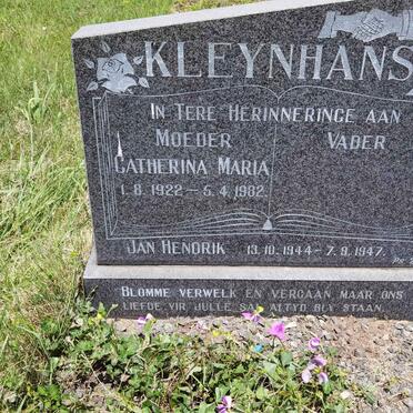 KLEYNHANS Catharina Maria 1922-1982 :: KLEYNHANS Jan Hendrik 1944-1947