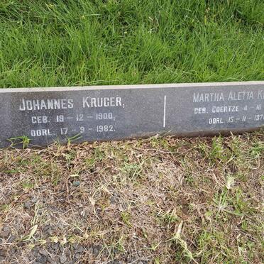 KRUGER Johannes 1900-1982 &amp; Martha Aletta COERTZE 1906-1970