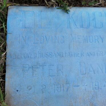 KOCK Peter Daniel de, 1917-1980
