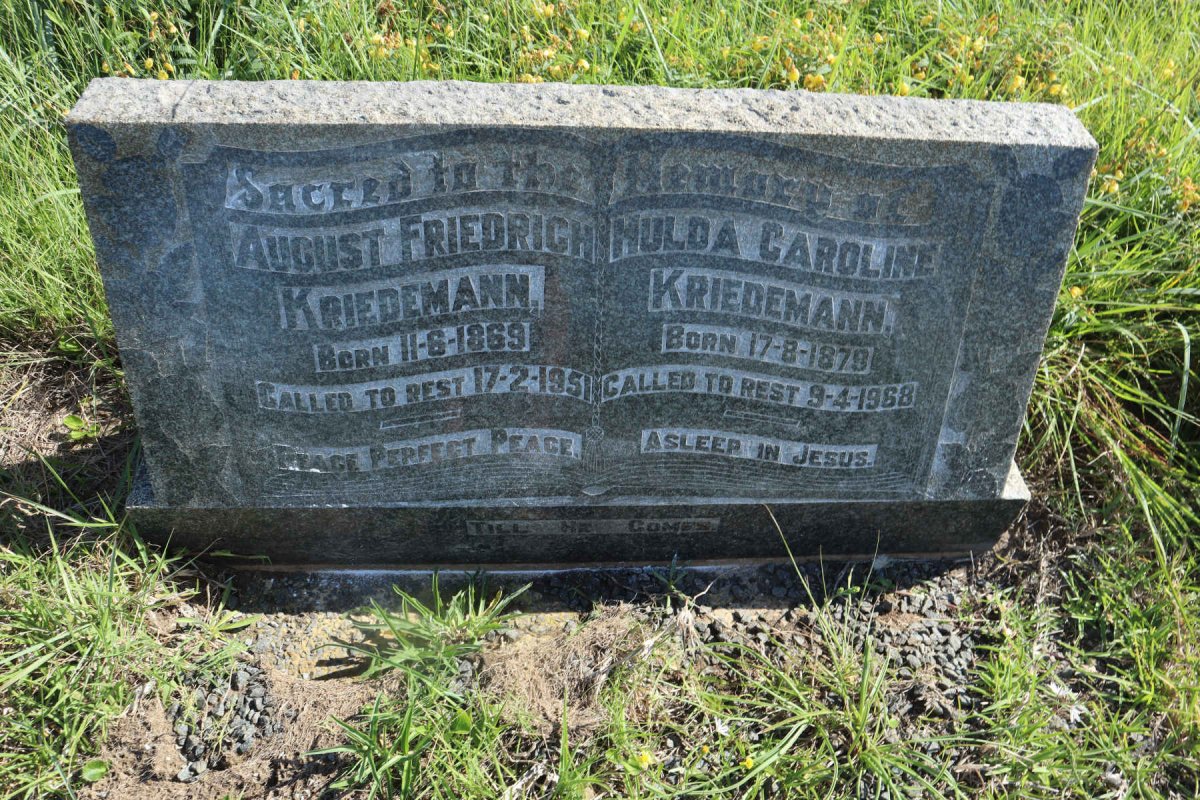 KRIEDEMANN August Friedrich 1869-1951 &amp; Hulda Caroline 1879-1968