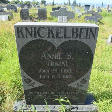 KNICKELBEIN Annie S. 1901-1981