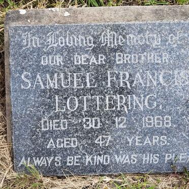 LOTTERING Samuel Francis -1968