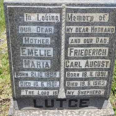 LUTGE Friederich Carl August 1891-1962 &amp; Emelie Maria 1894-1981